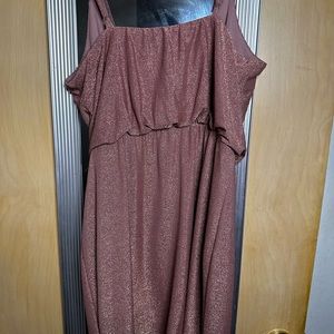 Women’s festive champagne colored spaghetti strap dress